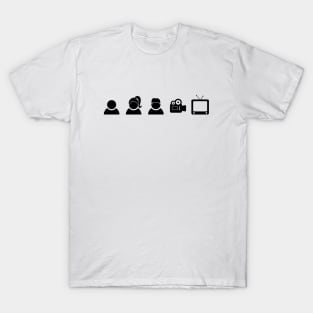 Person Woman Man Camera Tv Icon Black T-Shirt